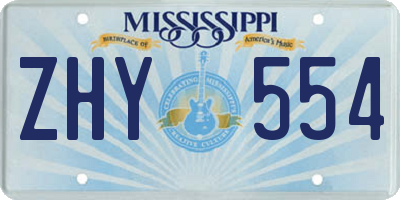 MS license plate ZHY554