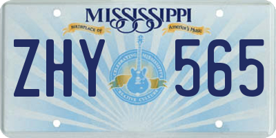 MS license plate ZHY565