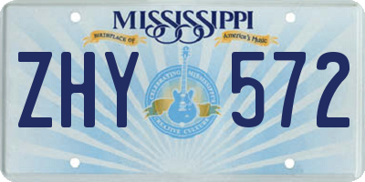 MS license plate ZHY572