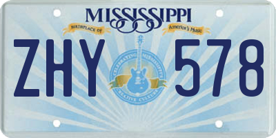 MS license plate ZHY578