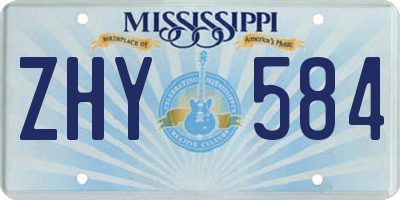 MS license plate ZHY584