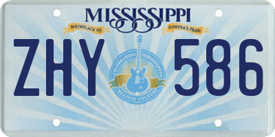 MS license plate ZHY586