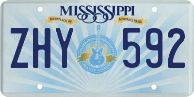 MS license plate ZHY592
