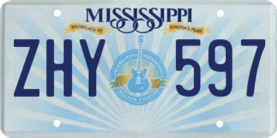 MS license plate ZHY597