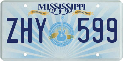 MS license plate ZHY599