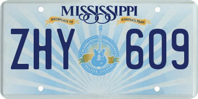 MS license plate ZHY609