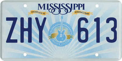 MS license plate ZHY613