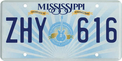 MS license plate ZHY616