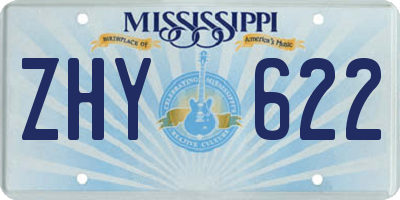 MS license plate ZHY622