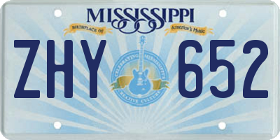 MS license plate ZHY652