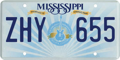 MS license plate ZHY655