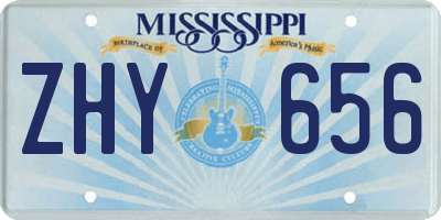 MS license plate ZHY656