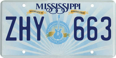 MS license plate ZHY663