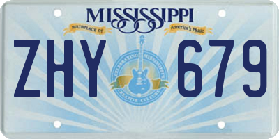 MS license plate ZHY679