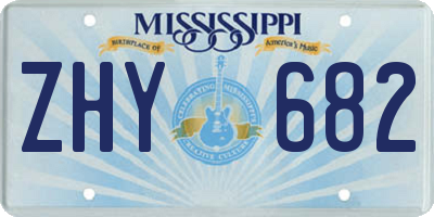 MS license plate ZHY682