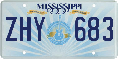 MS license plate ZHY683