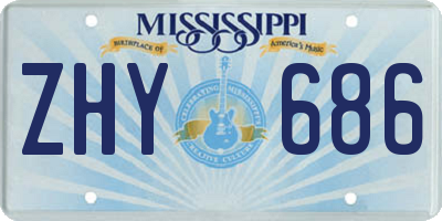 MS license plate ZHY686
