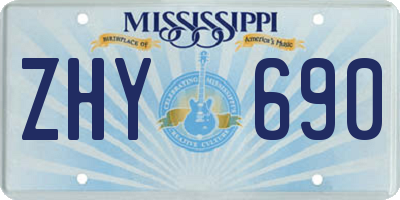 MS license plate ZHY690
