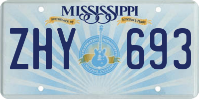 MS license plate ZHY693