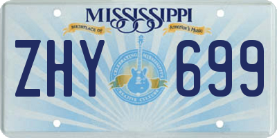 MS license plate ZHY699