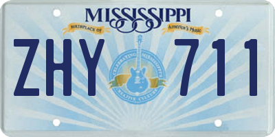 MS license plate ZHY711