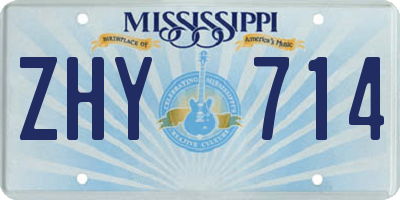 MS license plate ZHY714