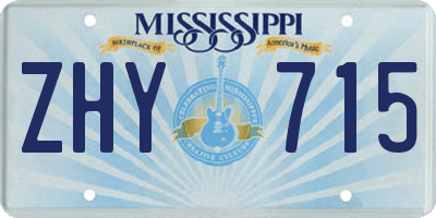 MS license plate ZHY715