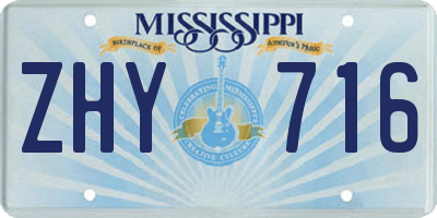 MS license plate ZHY716