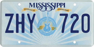 MS license plate ZHY720
