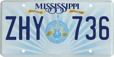 MS license plate ZHY736