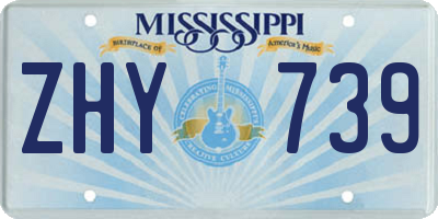 MS license plate ZHY739