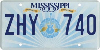 MS license plate ZHY740