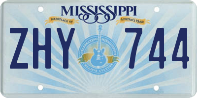MS license plate ZHY744