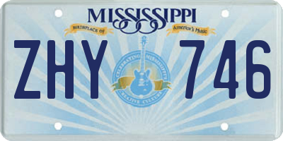 MS license plate ZHY746