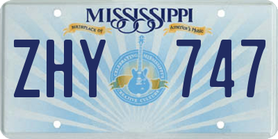 MS license plate ZHY747