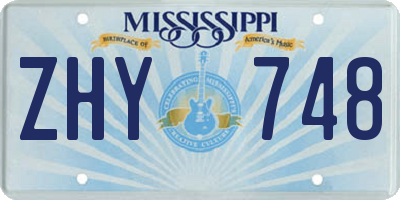 MS license plate ZHY748