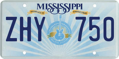 MS license plate ZHY750