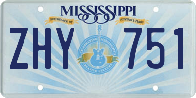 MS license plate ZHY751