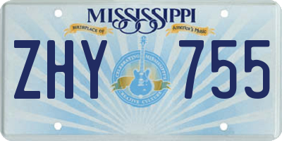 MS license plate ZHY755