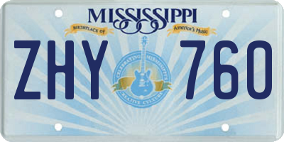 MS license plate ZHY760