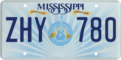 MS license plate ZHY780