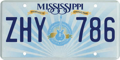 MS license plate ZHY786