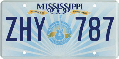 MS license plate ZHY787