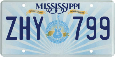 MS license plate ZHY799