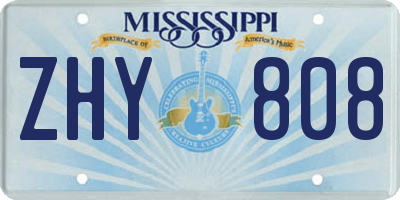 MS license plate ZHY808