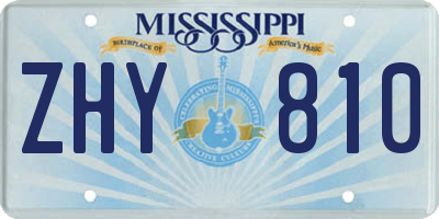 MS license plate ZHY810