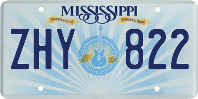 MS license plate ZHY822