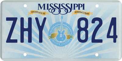 MS license plate ZHY824