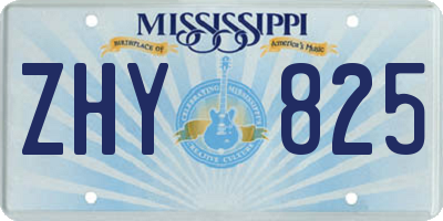 MS license plate ZHY825
