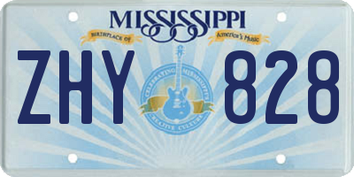 MS license plate ZHY828
